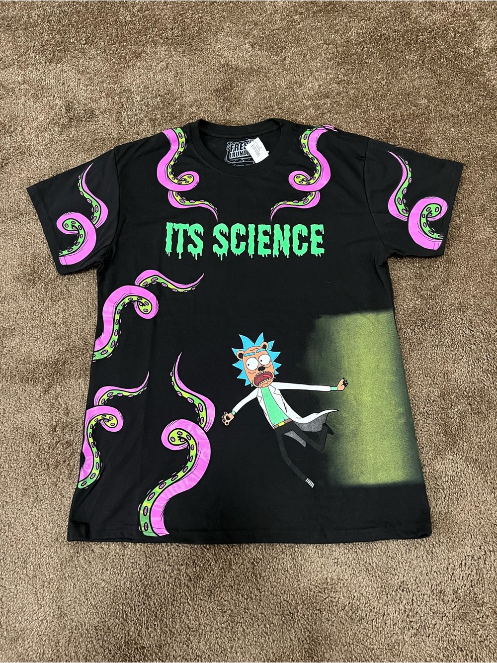 Rick and Morty Fresh Laundry Its Science Graphic Tee Men L NWT